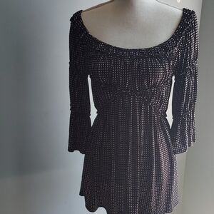 Max Studio fitted polka dot knit top